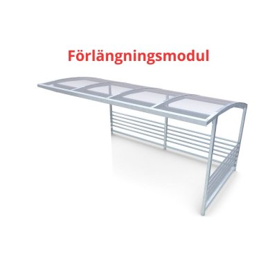 Förlängningsmodul till cykelgarage Capella välvt kanalplast