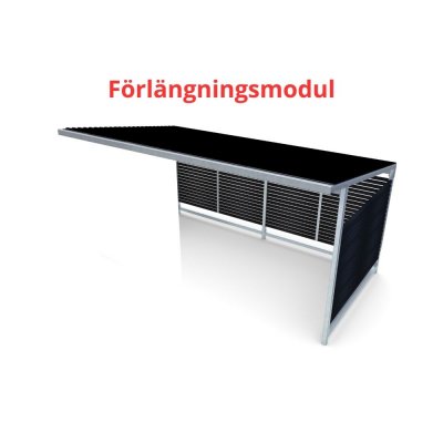 Förlängningsmodul till Cykelgarage Stella Rakt Plåttak