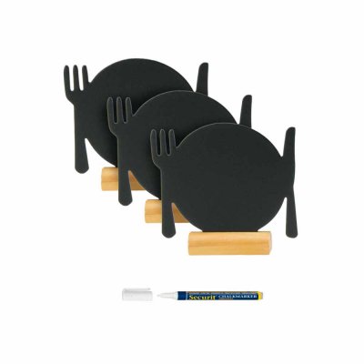 Griffelskiva bord mini silhuett Tallrik 3-pack