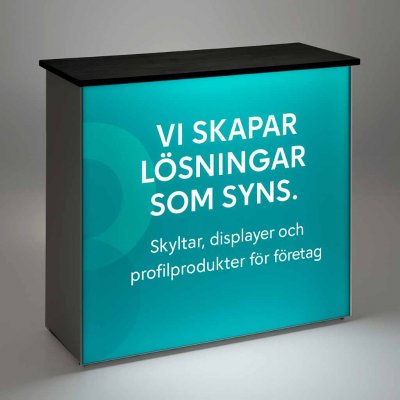 Massbord till monter med ledbelysning