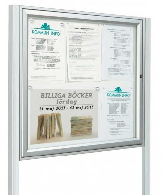 Skyltskåp Classic silver med stolpar