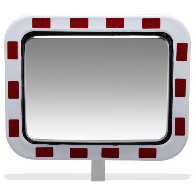 Isfri trafikspegel 40x60cm med reflexkant för utomhusbruk