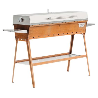 Stor kolgrill i cortenstål