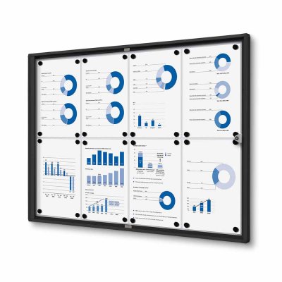 Informationstavla 8xA4 med lås - Basic - Svart