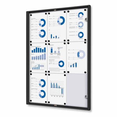 Informationstavla 9xA4 med lås - Basic - Svart