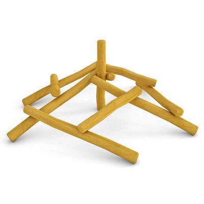 klätterpyramid robinia stockar