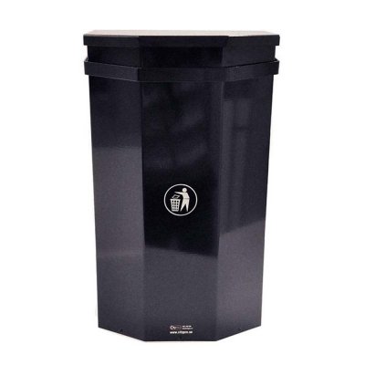 Papperskorg utomhus med lock och tilt - Parken