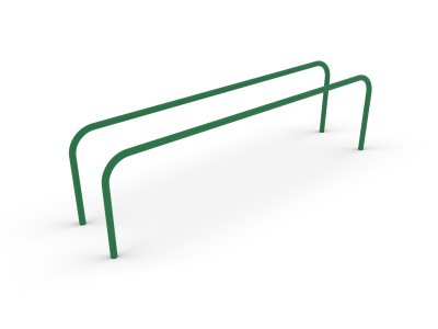 Parallellbars utegym i grönt utförande, perfekt för offentliga miljöer