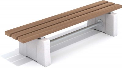 Parkbänkar med betongfötter