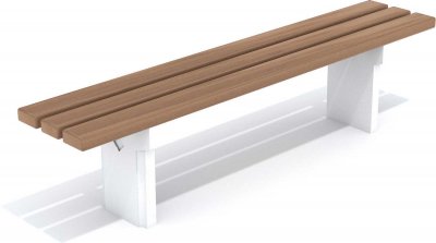 Parkbänk med betongfundament