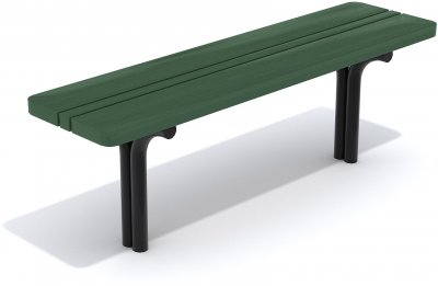 Gröna parkbänkar och parkmöbler