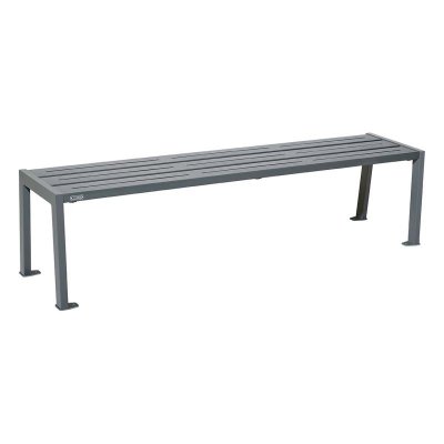 Silaos parkbänk 1800 mm i stål i mörkgrå kulör GPRO
