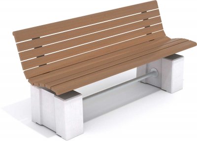 Robust parkbänk med betong