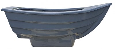 Båtformat planteringskärl i glasfiber