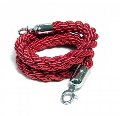 rött rep till lyxiga avspärrningsstolpar