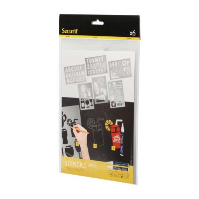 Stencil schablon bokstäver siffror