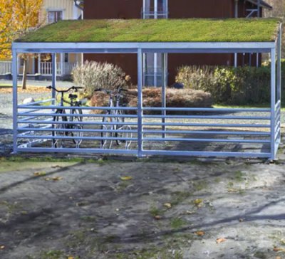 Insats för Sedumtak till rakt cykelgarage