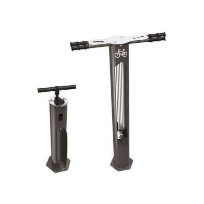 Cykelservice-station och cykelpump