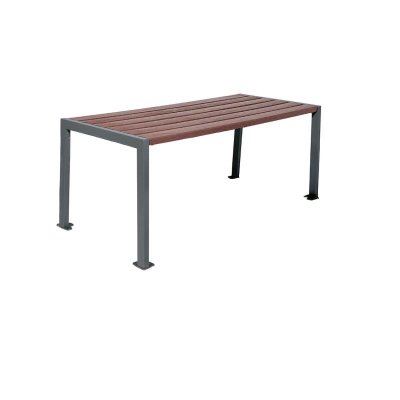 Silaos parkbord 1820 mm i återvunnen plast med pulverlackerad stålstomme