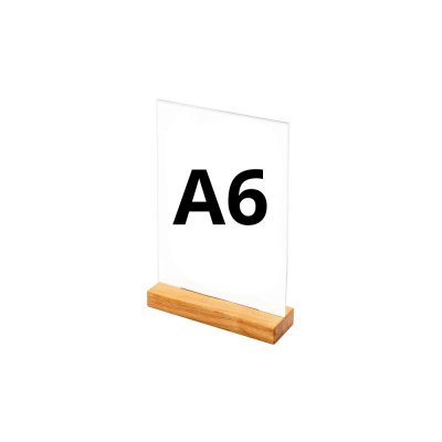 Menyhållare storlek a6 med trästativ