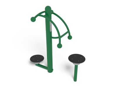 Twister utegym i grön design för offentlig utomhusträning av bålen
