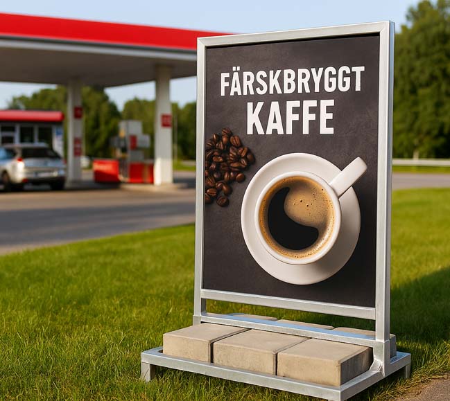 Stabil gatupratare på betongfot