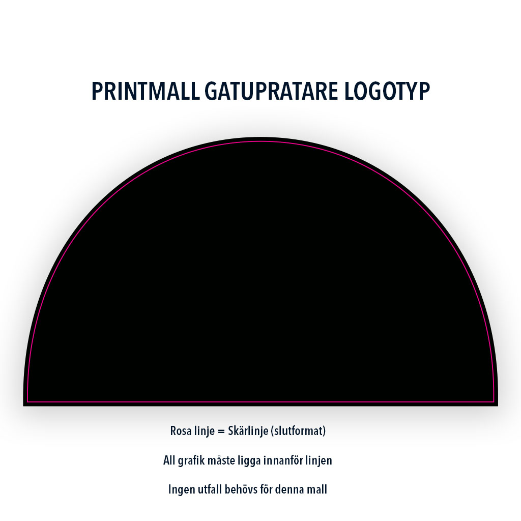 Exempel på korrekt placerad logotyp inom skärlinje